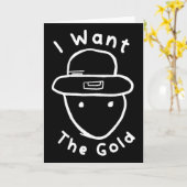 Grappige Leprechaun Amateur Schets Meme St Patrick Kaart (Gele Bloem)