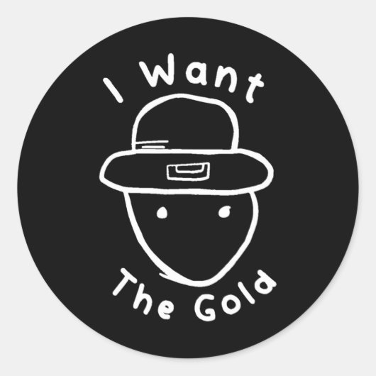 Grappige Leprechaun Amateur Schets Meme St Patrick Ronde Sticker (Voorkant)