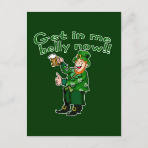 Grappige Leprechaun en Beer Tshirt voor St. Pat's Briefkaart
