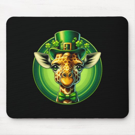 Grappige Leprechaun Giraffe St Patricks Dag Kinder Muismat (Voorkant)