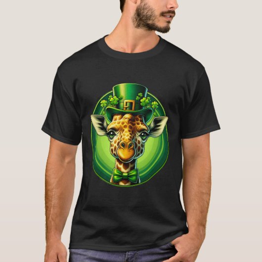 Grappige Leprechaun Giraffe St Patricks Day Kinder T-shirt (Voorkant)