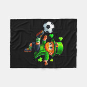 Grappige Leprechaun Ierse Voetbal St Patricks Mann Fleece Deken (Voorkant (Horizontaal))