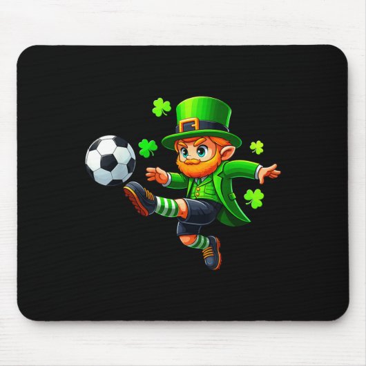 Grappige Leprechaun Ierse Voetbal St Patricks Mann Muismat (Voorkant)