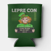 Grappige Leprechaun Leprecon Mugshot St Patrick's  Blikjeskoeler (Voorkant)