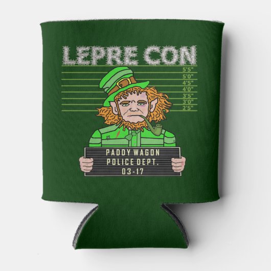 Grappige Leprechaun Leprecon Mugshot St Patrick's  Blikjeskoeler (Voorkant)