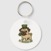 Grappige Leprechaun Pugs St.Patrick's Day Sleutelhanger (Voorkant)