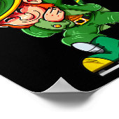 Grappige Leprechaun Spelen Hockey St Patricks Day Poster (Hoek)