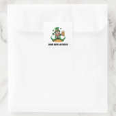 Grappige Leprechaun Vierkante Sticker (Tas)