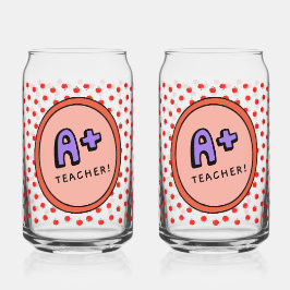 Grappige leraar Apple Cup Blikvorm Glas
