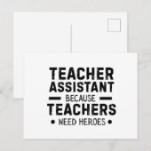 Grappige leraar assistent grap briefkaart (Voorkant / Achterkant)