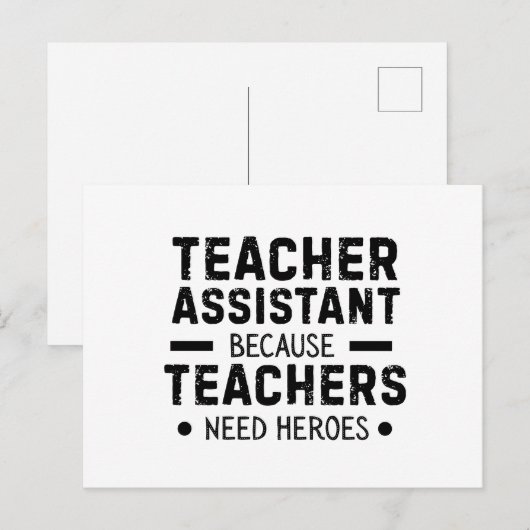 Grappige leraar assistent grap briefkaart (Voorkant / Achterkant)