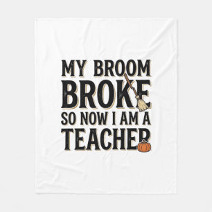 Grappige leraar bezem gebroken vintage Halloween-o Fleece Deken