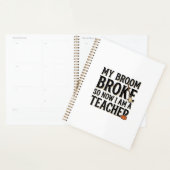 Grappige leraar bezem gebroken vintage Halloween-o Planner (Display)