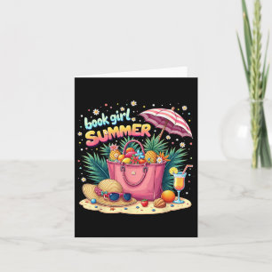 Grappige Leraar Boek Meisje Zomer Student Vrouw Bo Kaart