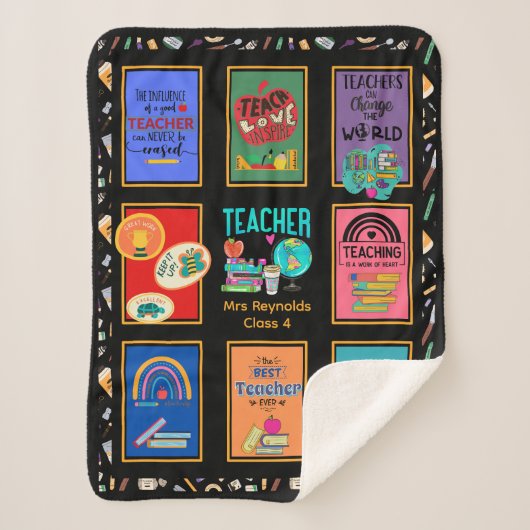 Grappige leraar citaten Beste cadeau ooit Naam toe Sherpa Deken (Voorkant)