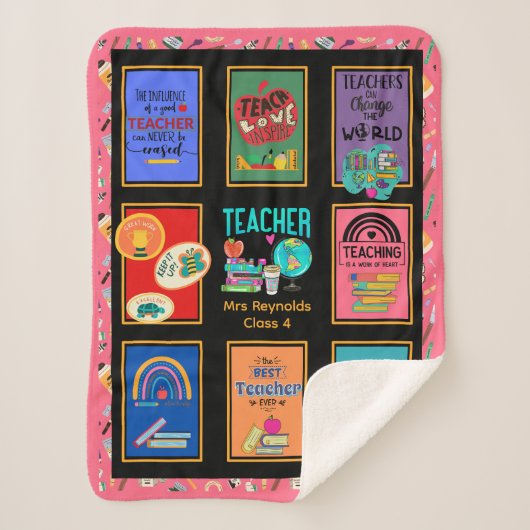 Grappige leraar citaten Beste cadeau ooit Naam toe Sherpa Deken (Voorkant)