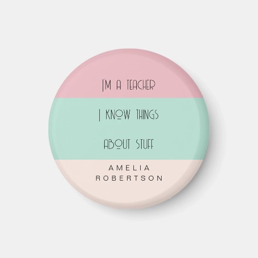 Grappige leraar colorblock gepersonaliseerd magneet (Voorkant)