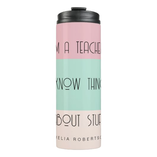 Grappige leraar colorblock gepersonaliseerd thermosbeker (Voorkant)