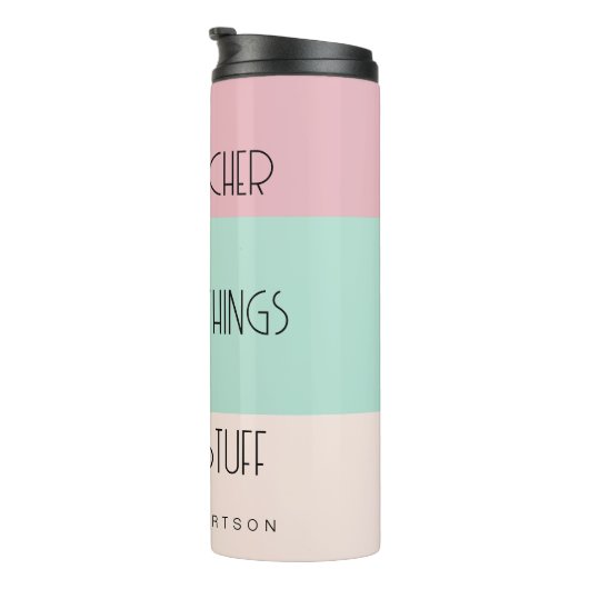 Grappige leraar colorblock gepersonaliseerd thermosbeker (Geroteerd rechts)