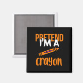 Grappige leraar doen alsof ik een Crayon Halloween Magneet (Voorkant / Achterkant)
