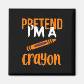 Grappige leraar doen alsof ik een Crayon Halloween Magneet (Voorkant)
