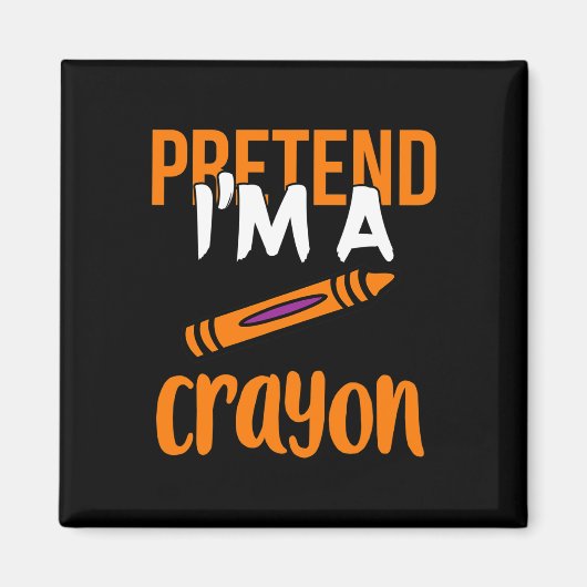 Grappige leraar doen alsof ik een Crayon Halloween Magneet (Voorkant)