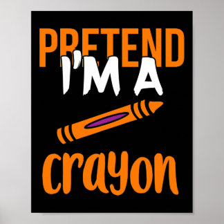 Grappige leraar doen alsof ik een Crayon Halloween Poster
