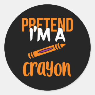 Grappige leraar doen alsof ik een Crayon Halloween Ronde Sticker