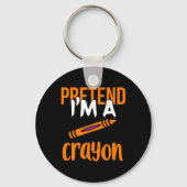 Grappige leraar doen alsof ik een Crayon Halloween Sleutelhanger (Voorkant)