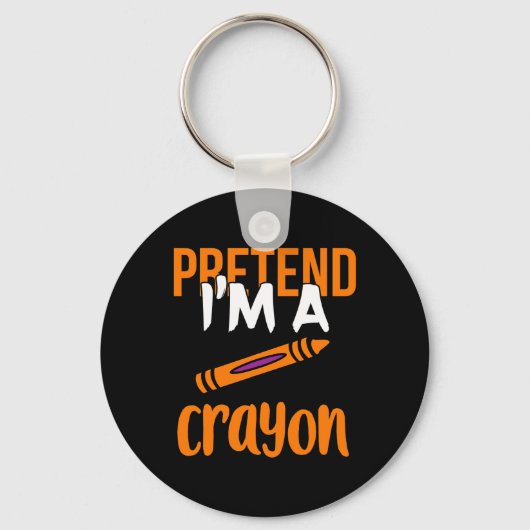 Grappige leraar doen alsof ik een Crayon Halloween Sleutelhanger (Voorkant)