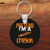 Grappige leraar doen alsof ik een Crayon Halloween Sleutelhanger (Voorkant)