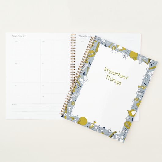 Grappige leraar en Kind terug naar school Planner (Display)