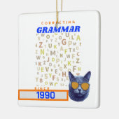 Grappige leraar Engels - Je grammatica corrigeren Keramisch Ornament (Links)
