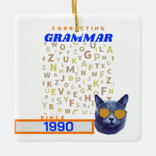 Grappige leraar Engels - Je grammatica corrigeren Keramisch Ornament