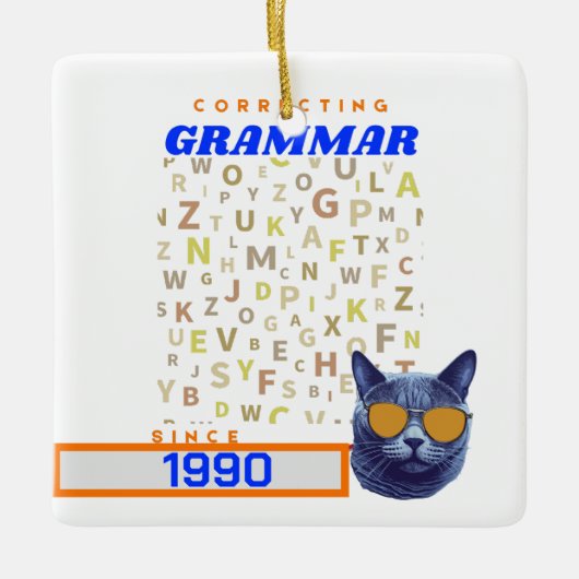 Grappige leraar Engels - Je grammatica corrigeren Keramisch Ornament (Voorkant)