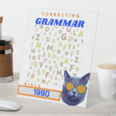 Grappige leraar Engels - Je grammatica corrigeren Reclamebord Met Voetstuk (Insitu)