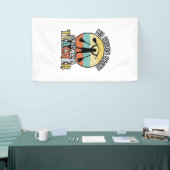 Grappige leraar gebroken bezem Halloween vintage s Spandoek (Beurs)