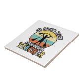Grappige leraar gebroken bezem Halloween vintage s Tegeltje (Zijkant)
