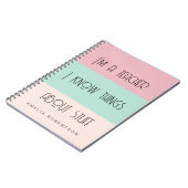 Grappige leraar gepersonaliseerd Spiral Photo Noti Notitieboek (Linkerzijde)