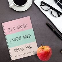 Grappige leraar gepersonaliseerd Spiral Photo Noti