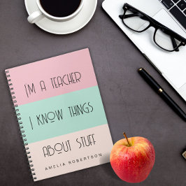 Grappige leraar gepersonaliseerd Spiral Photo Noti Notitieboek