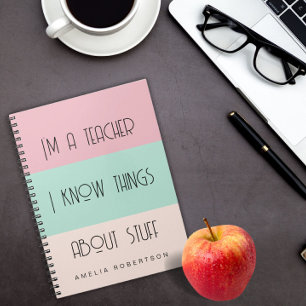 Grappige leraar gepersonaliseerd Spiral Photo Noti Notitieboek