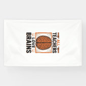 Grappige Leraar Halloween Hersenen Vintage Grafisc Spandoek (Horizontaal)