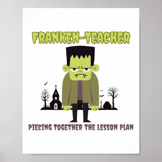 Grappige Leraar Halloween Shirt Franken-docent Fra Poster (Voorkant)