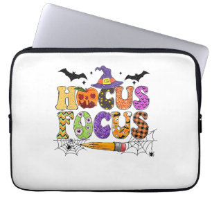 Grappige Leraar Hocus Pocus Iedereen Focus Hallowe Laptop Sleeve