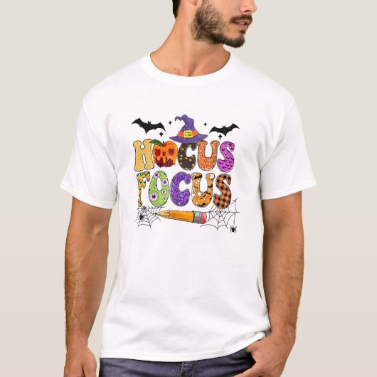 Grappige Leraar Hocus Pocus Iedereen Focus Hallowe T-shirt (Voorkant)