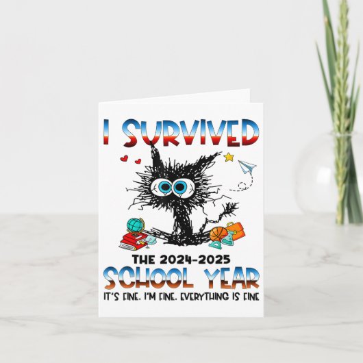 Grappige leraar ik heb de laatste schooldag overle kaart (Voorkant)