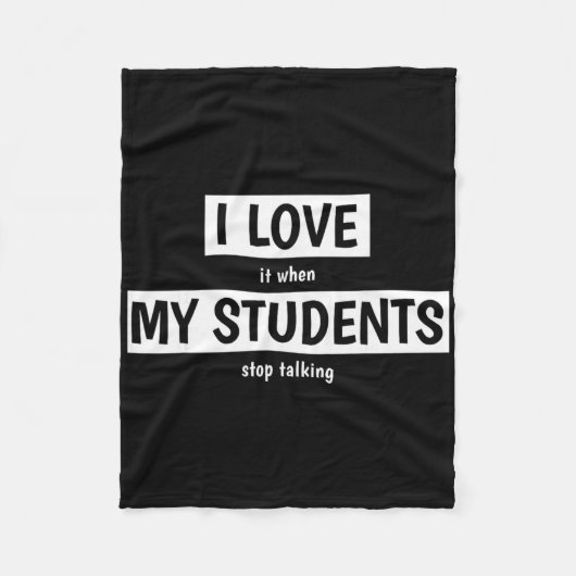 Grappige leraar ik hou ervan als mijn studenten st fleece deken (Voorkant)