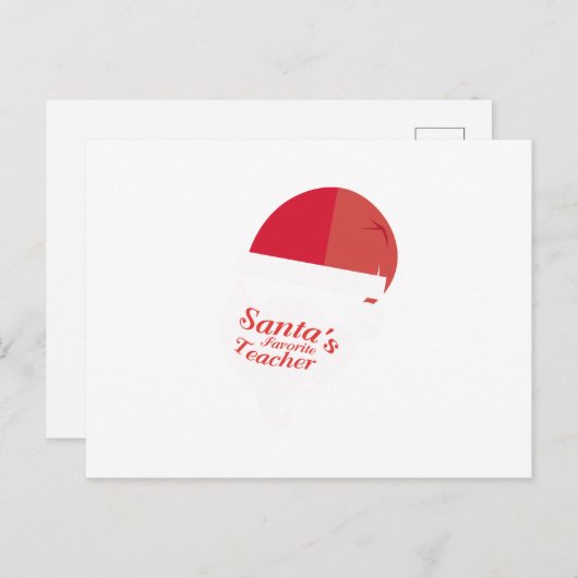 Grappige leraar Kerstcadeau Santa's Favoriet Feestdagenkaart (Voorkant / Achterkant)