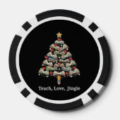 Grappige Leraar Kerstmis | Leer Liefde Jingle Boek Poker Chips (Achterkant)